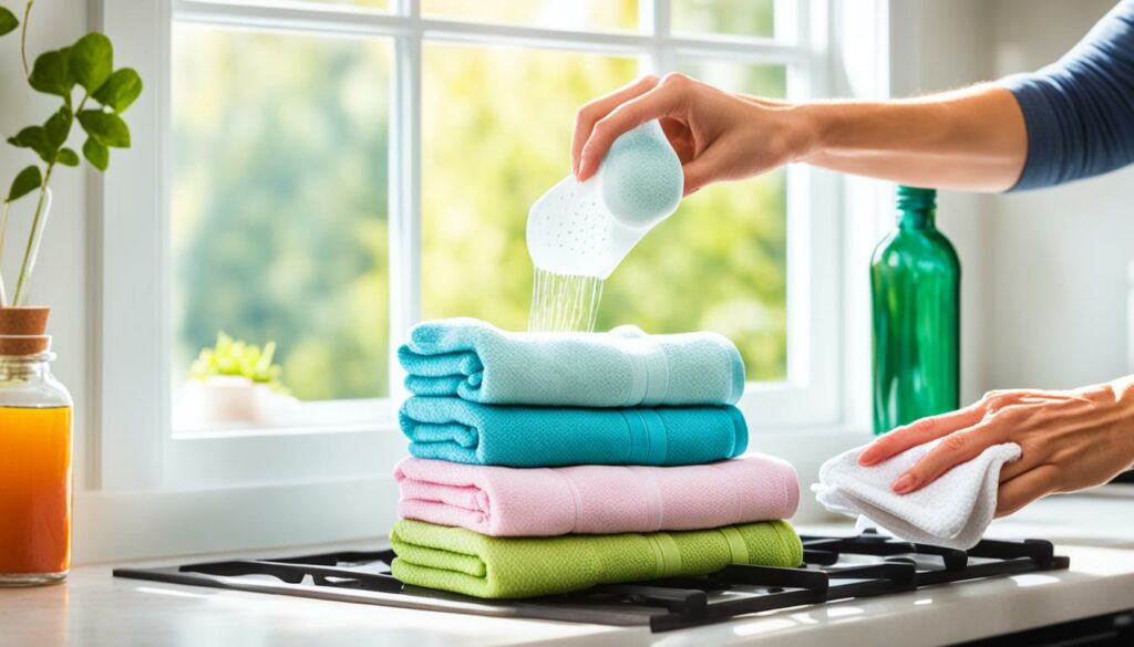 Removing mildew smell from cotton kitchen items
