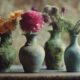 aging vases with patina