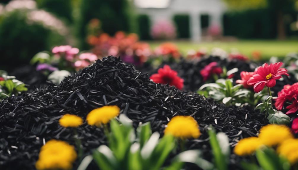 black mulch garden enhancement