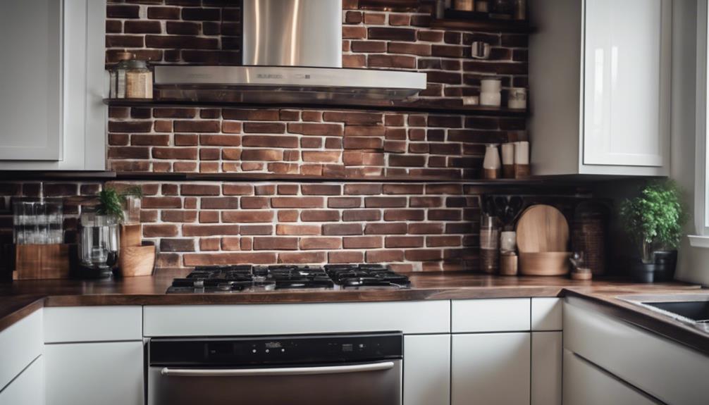 brick inspired kitchen backsplash