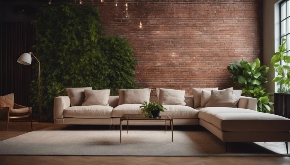 brick living room design
