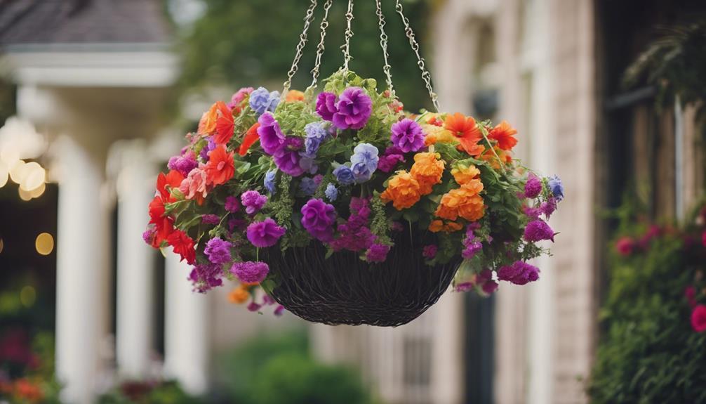 choosing flowers for baskets