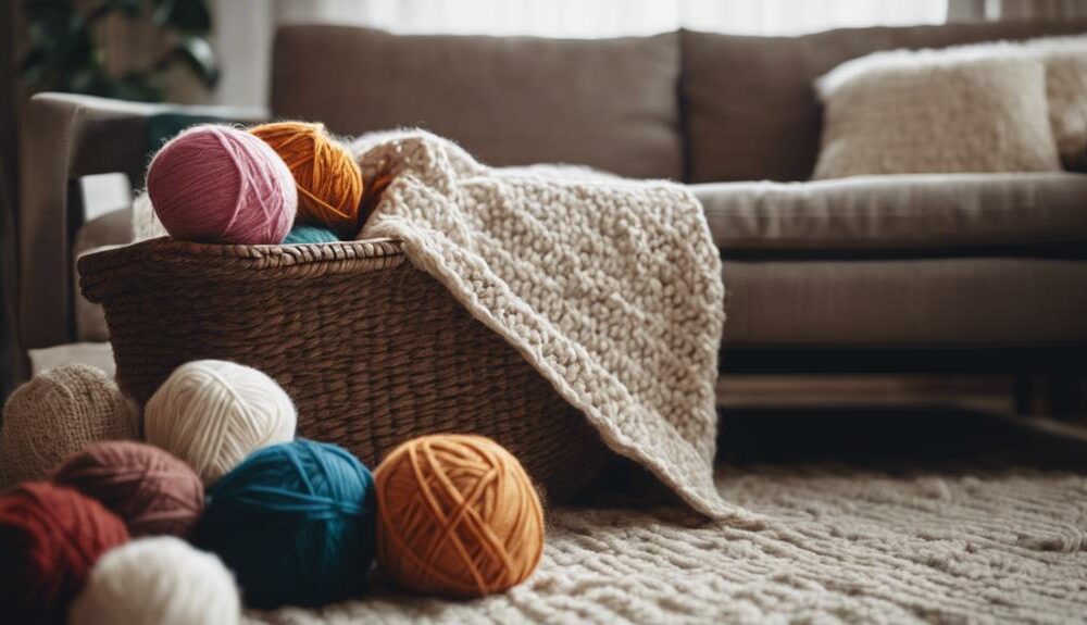 chunky yarn throw blanket