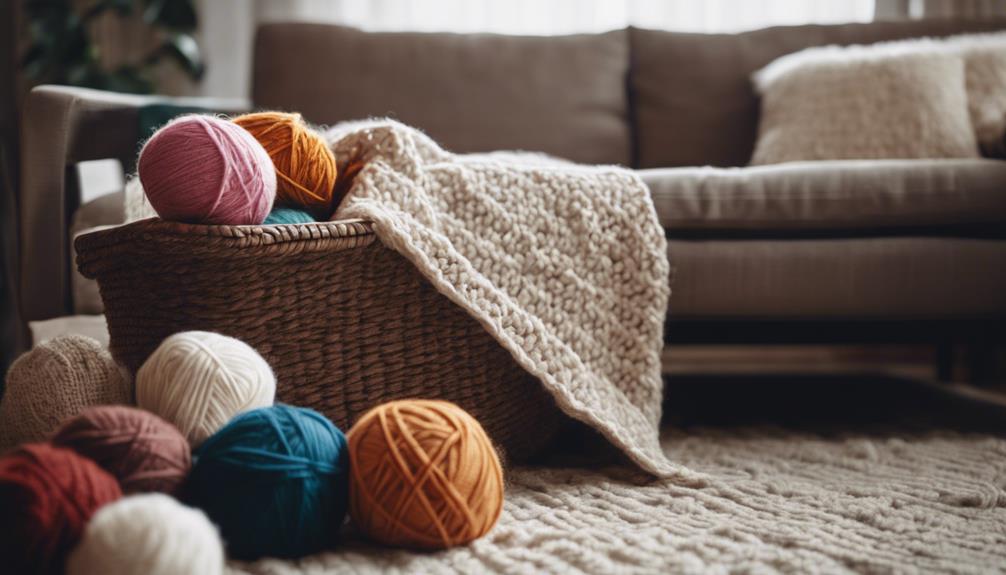 chunky yarn throw blanket