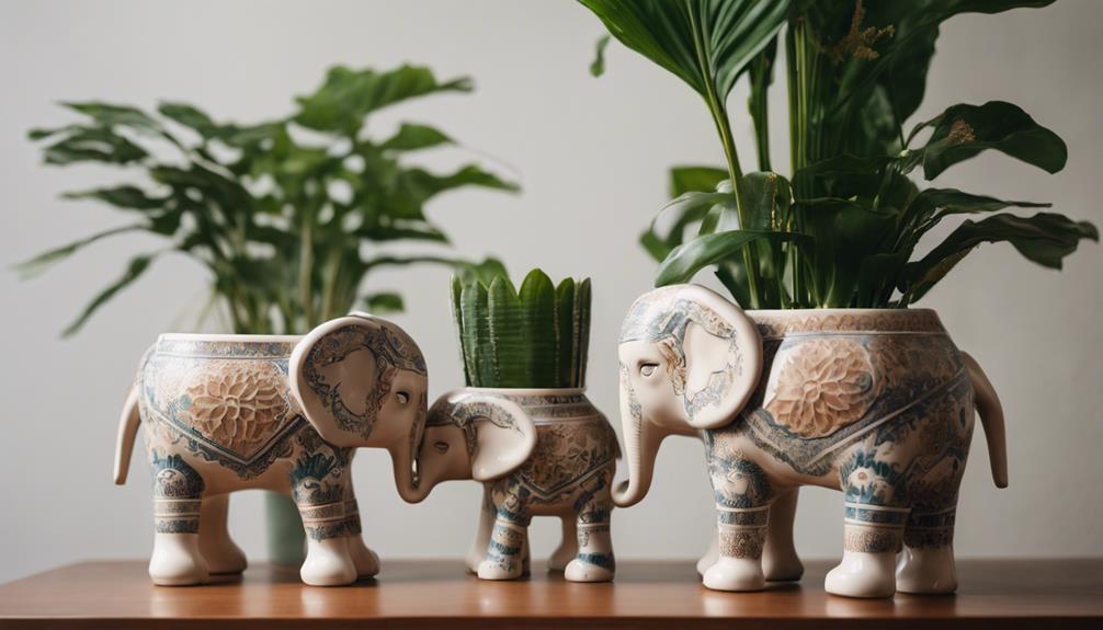 colorful ceramic elephant statues
