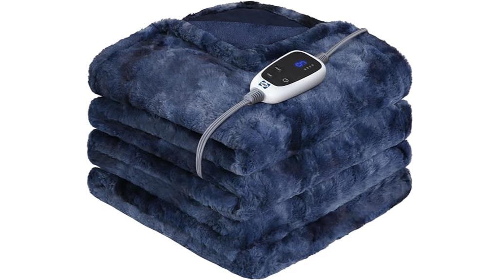 cozy navy electric blanket