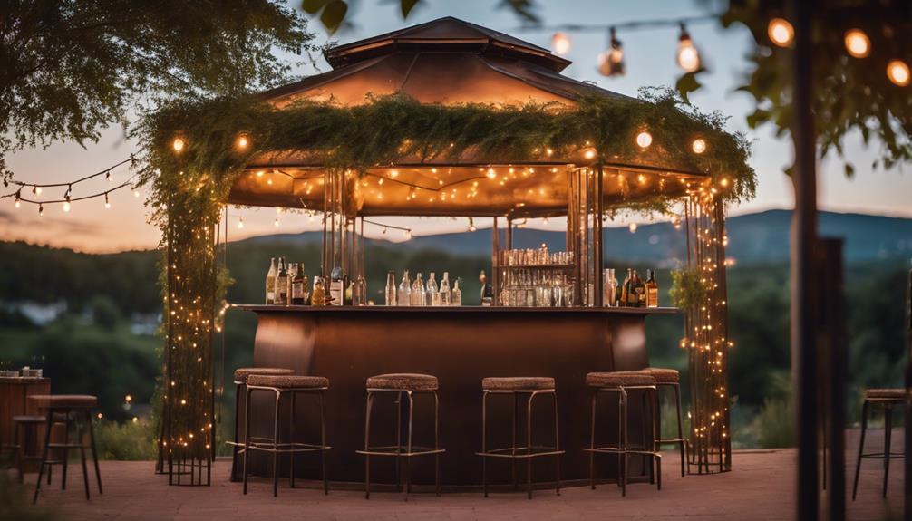 create a stylish outdoor bar