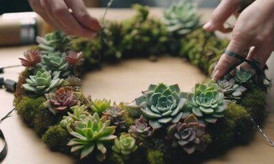 creating succulent wreath frame