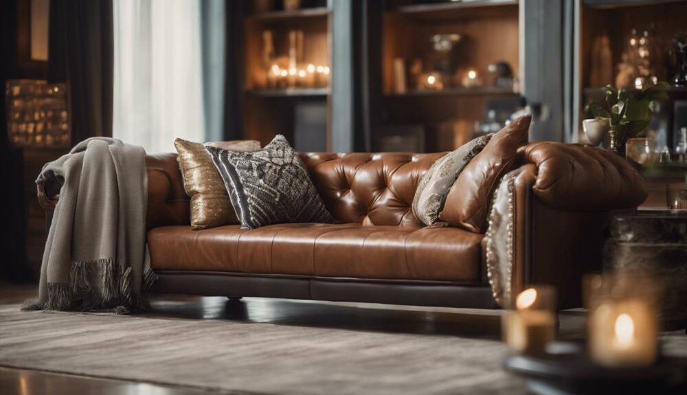 decorating a leather couch