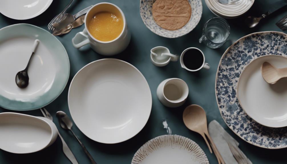 distinct types of dinnerware