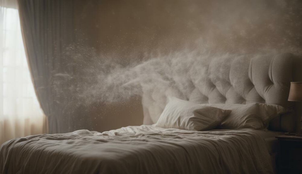 down comforters and dust