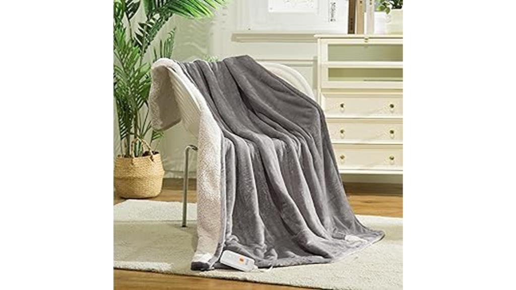 electric heated blanket gray