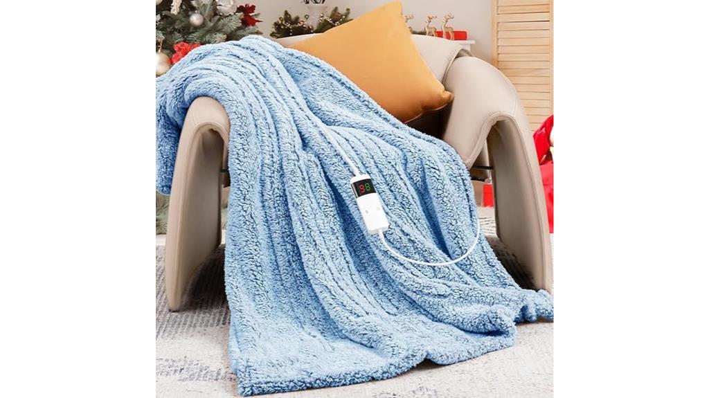 electric throw blanket blue