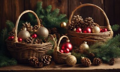 festive christmas basket decorations