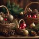 festive christmas basket decorations