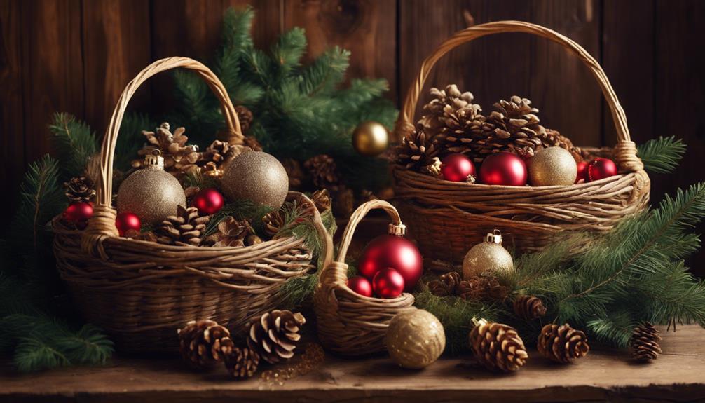 festive christmas basket decorations