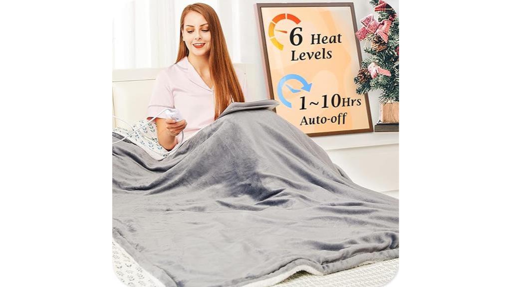 heated blanket throw grey