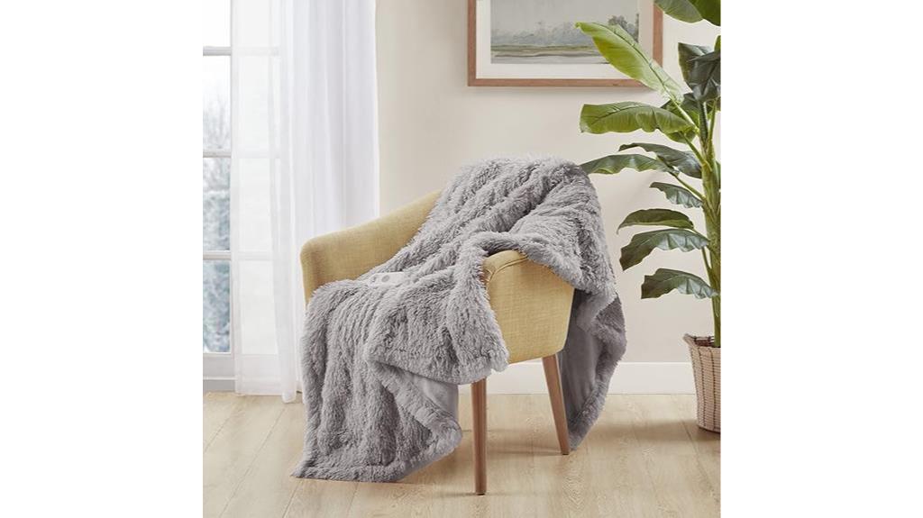 heated faux fur blanket