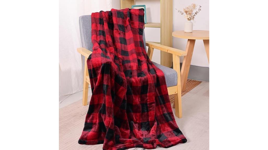 heated throw blanket 50x60 black red