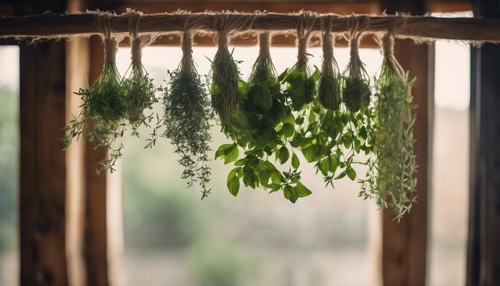 herb drying with frames