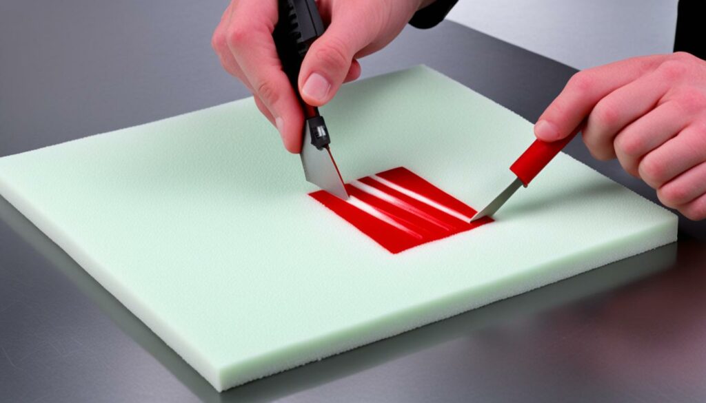 how to cut the foam for candy cane sticks