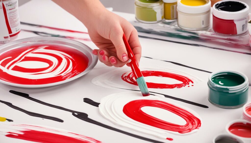 how to paint candy cane sticks for DIY project