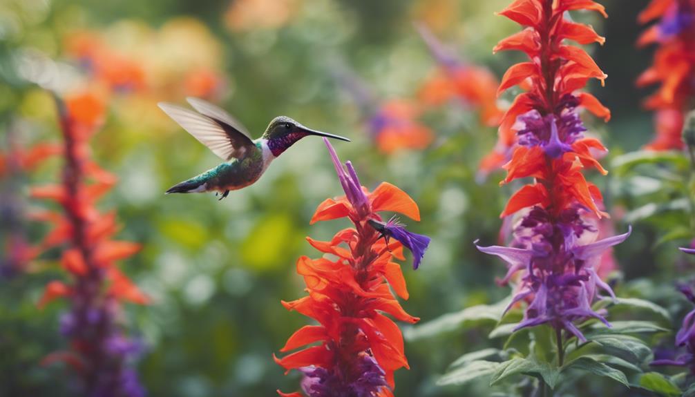 hummingbird garden with colorful plants