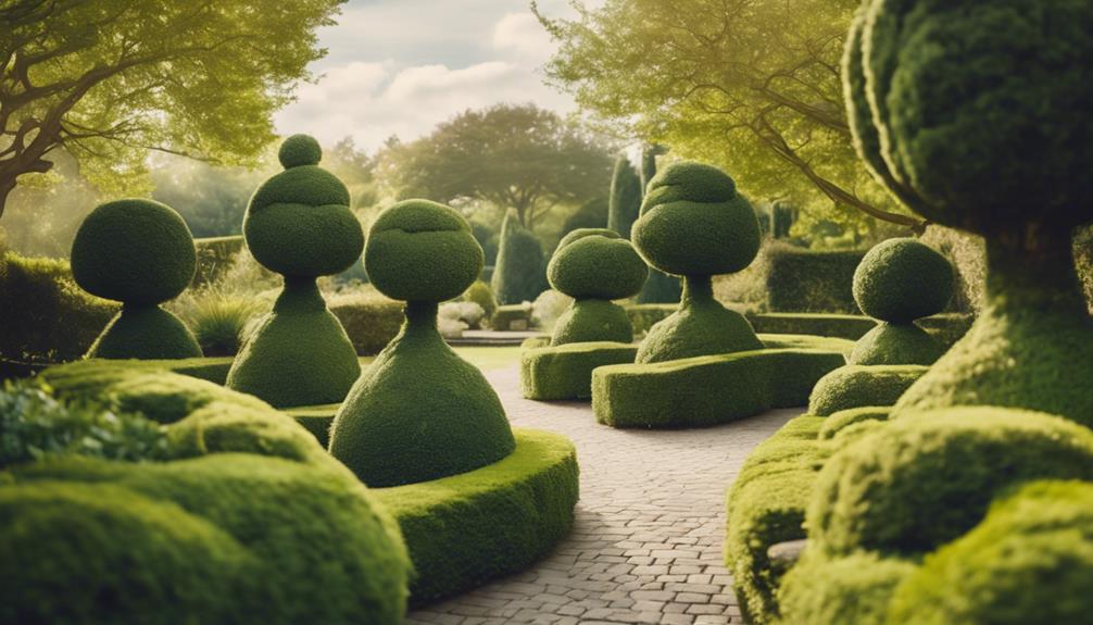 intricate cloud pruned topiary