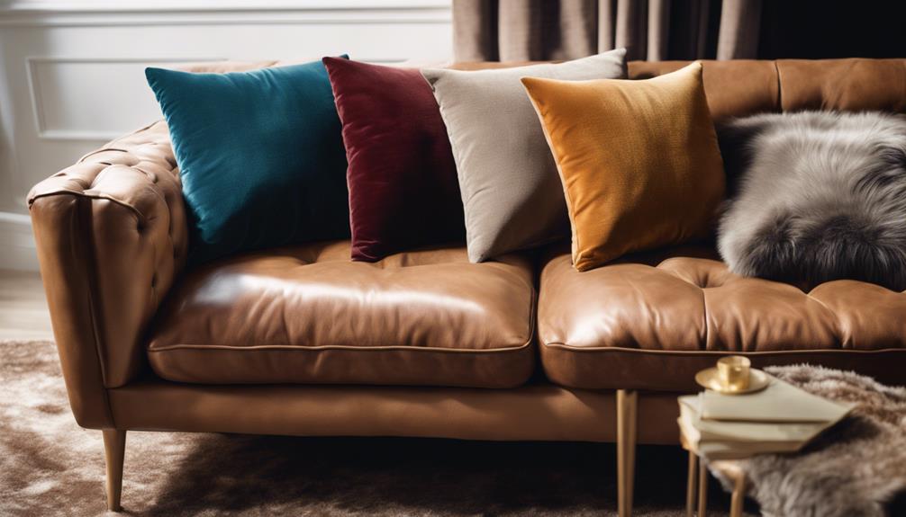 leather couch pillow fabrics