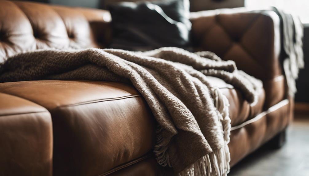 leather couch pillow styling
