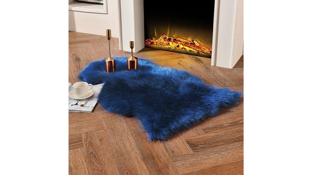 luxurious navy blue rug