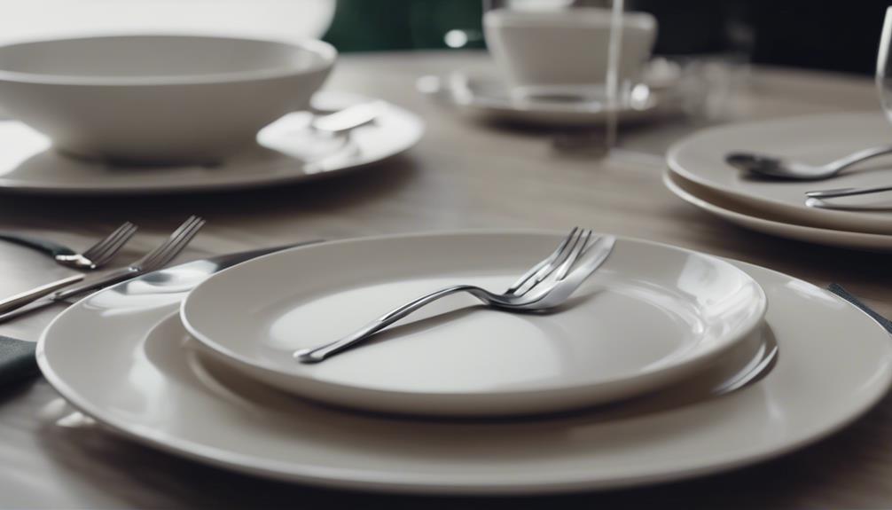 modern dining tableware details