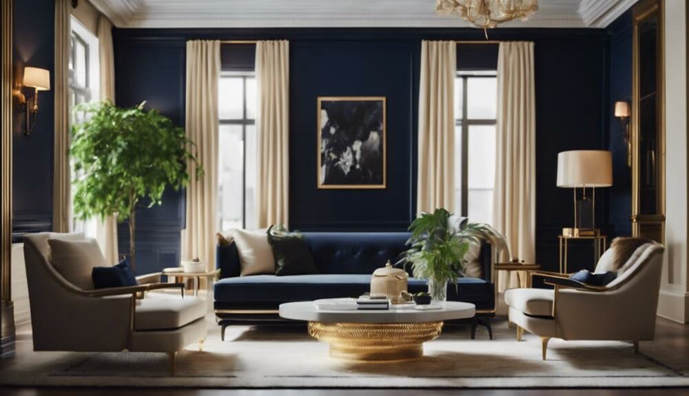 navy accent wall designs