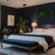 navy blue accent wall
