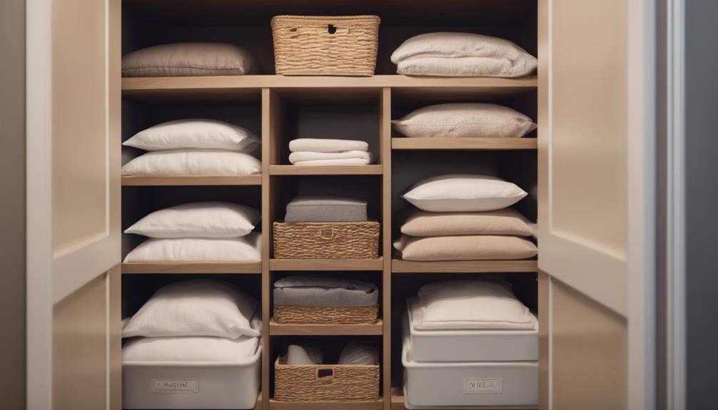 organize linen closet neatly