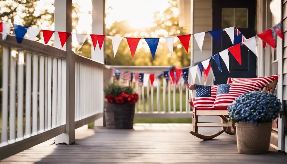 patriotic porch decorations displayed