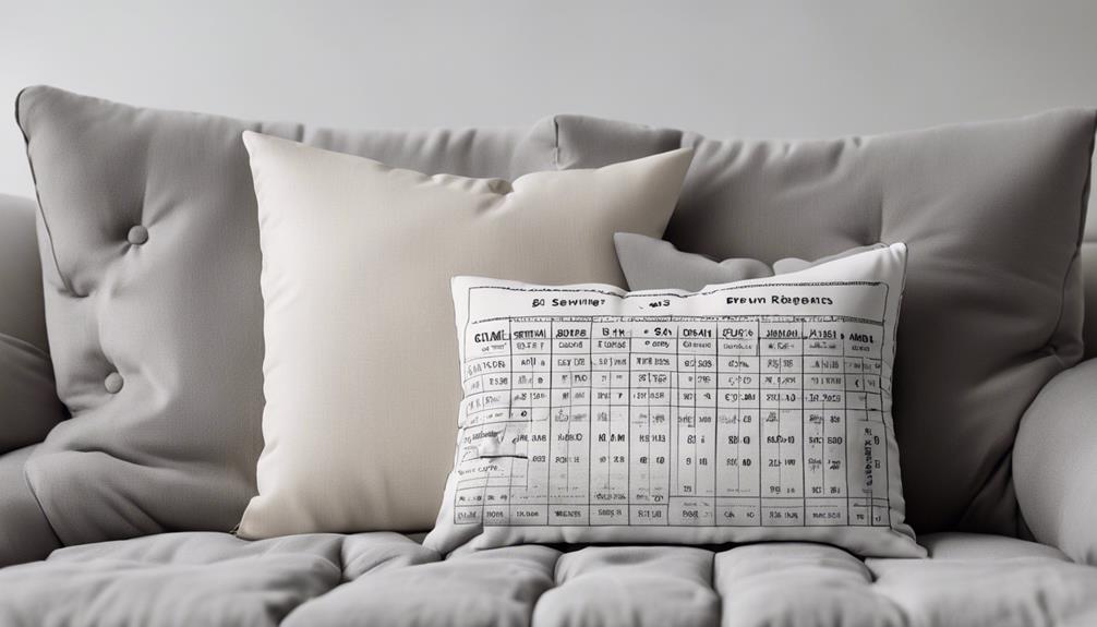 pillow fabric size calculation