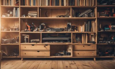 repurposing dresser into bookshelf