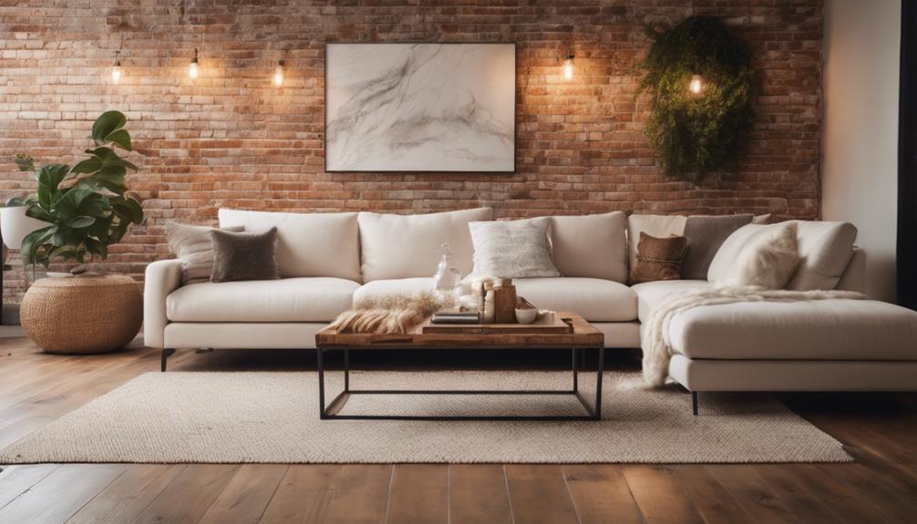 rustic brick accents highlighted