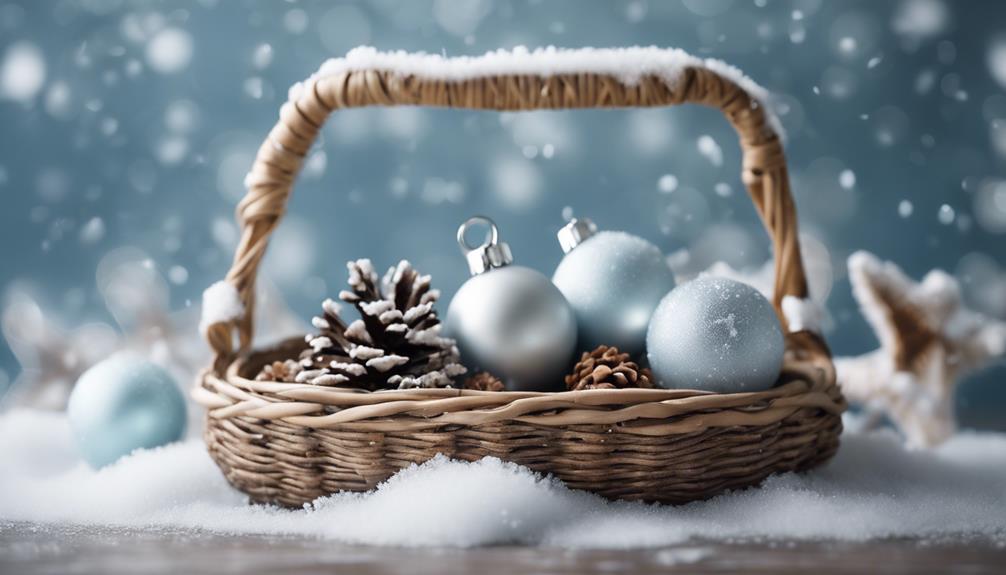 snow covered coastal gift basket