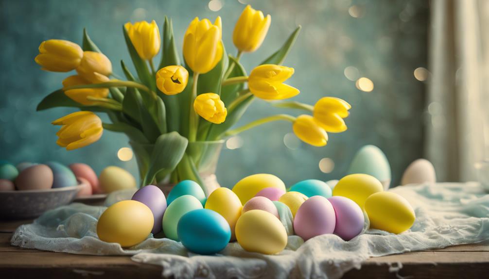 springtime decorations with eggs