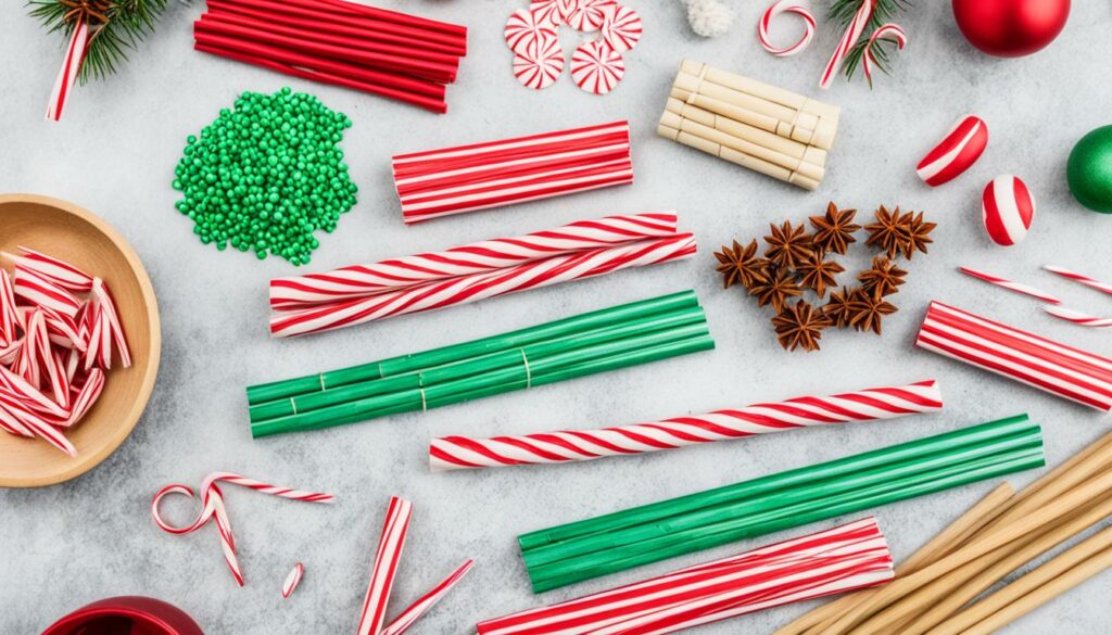 supplies needed for DIY candy cane sticks