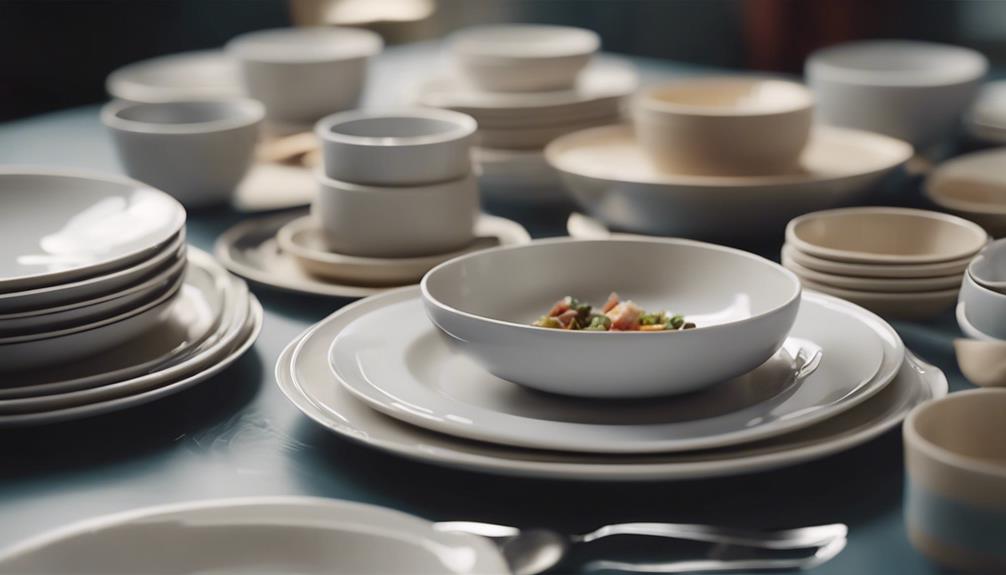 tableware variety and sizes