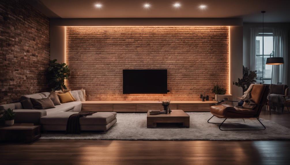 textured brick and lighting