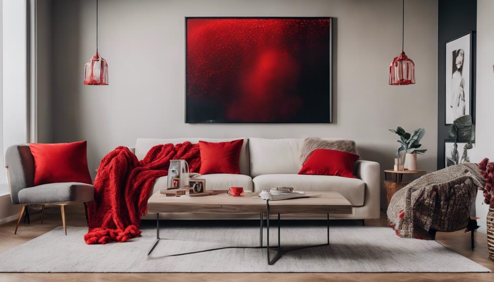 vibrant red decor elements