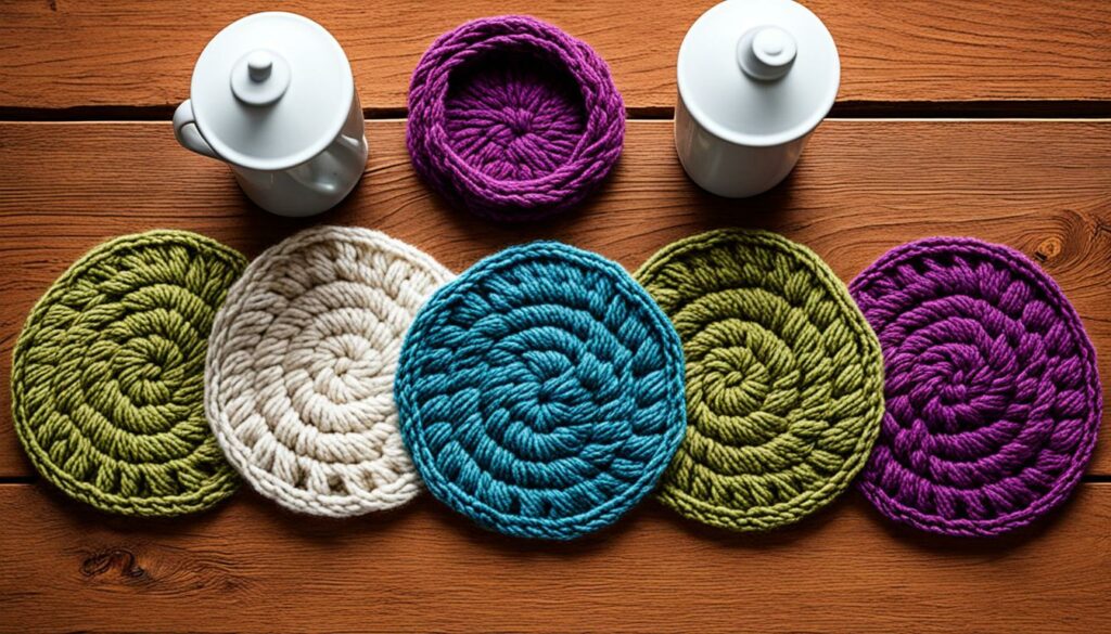 wool yarn coasters