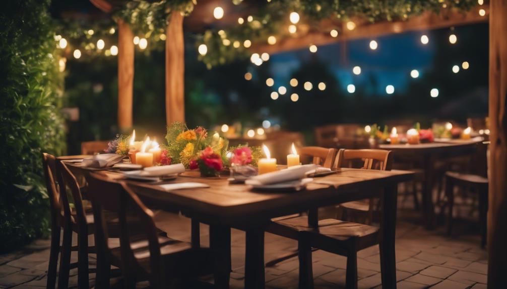 outdoor dining under stars