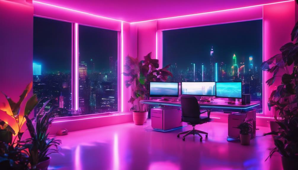 cyberpunk home office design