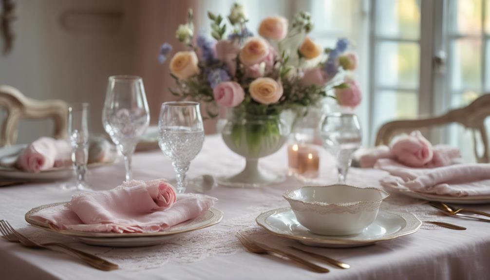 elegant dining table linens