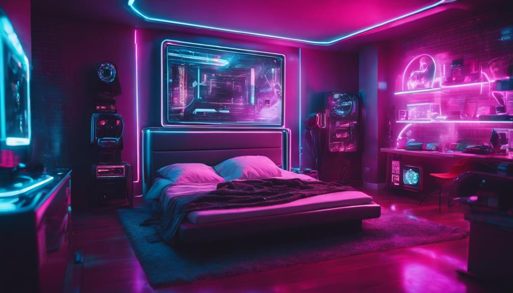 transform bedroom into cyberpunk